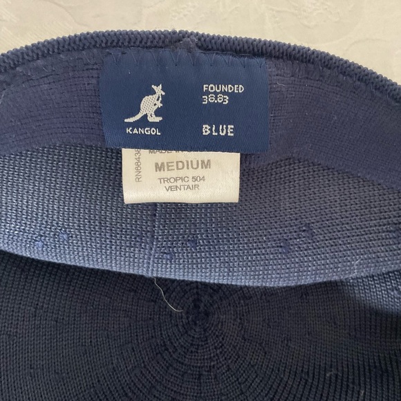 Vintage Kangol Tropic 504 Ventair Flat Cap made in England size Medium Navy Blue - Picture 7 of 8